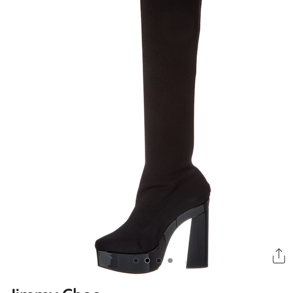 Jimmy Choo Black Platform Heeled Boots